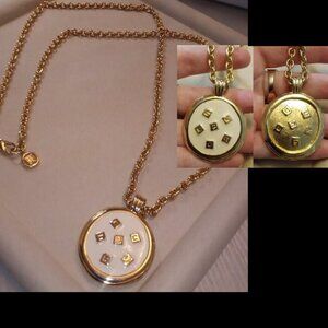 SOLD : Givenchy Vintage Reversible LARGE Gold-plated Pendant Necklace
